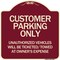 Signmission Customer Parking Only Unauthorized Vehicles Will Be Ticketed Towed at Owners Expense, BU-1818-24204 A-DES-BU-1818-24204 - alternate 1